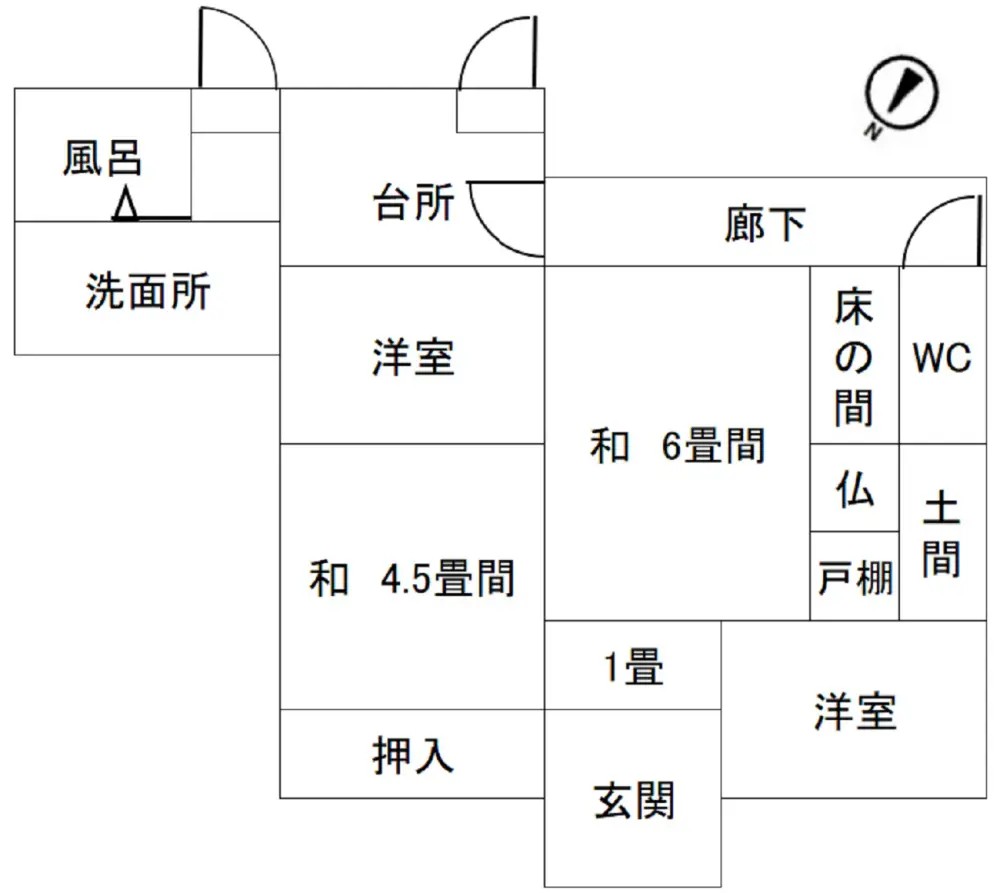 平屋で住みやすい一軒家の間取り図